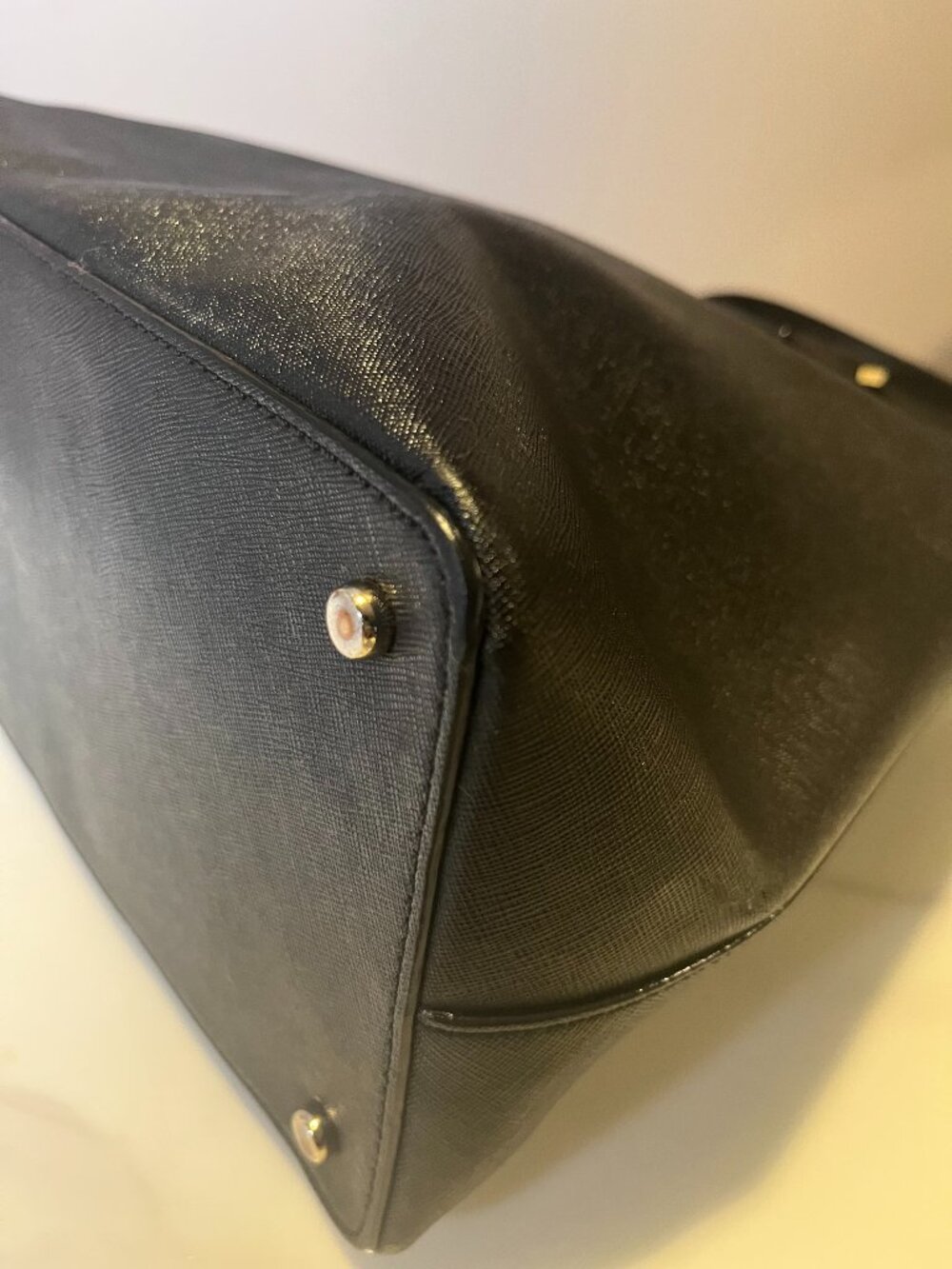 Kate Spade New York Black Saffiano Leather Large Tote Shoulder Bag Work Purse - Picture 6 of 11